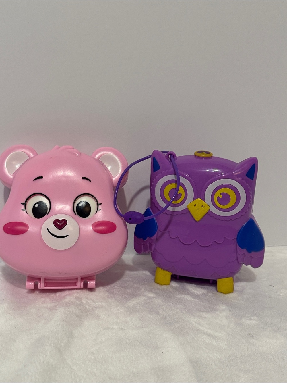 Polly pocket care bear and owl compact set